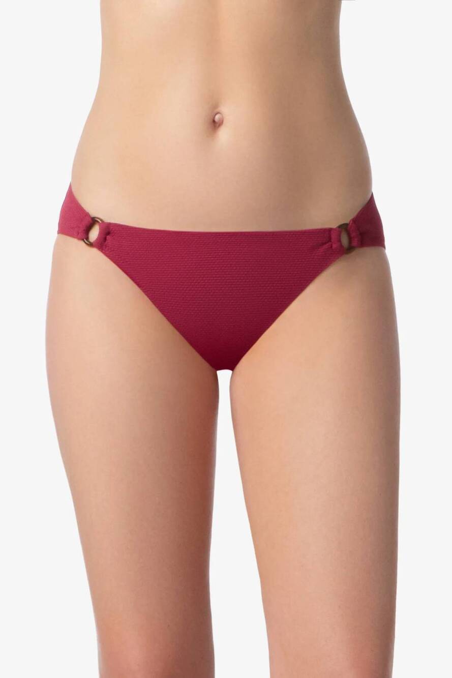 NEW HELEN JON tortoise ring hipster bottom bikini in merlot